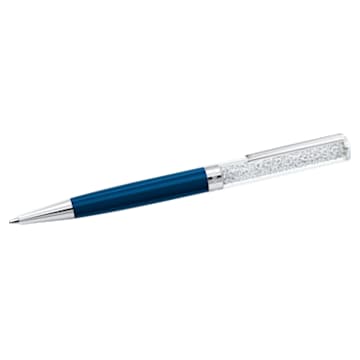 Crystalline ballpoint pen, Blue, Blue lacquered, Chrome plated