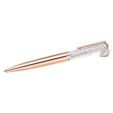 Crystalline ballpoint pen, Swan, Rose gold tone, Rose gold-tone plated