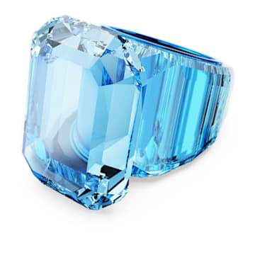 Lucent cocktail ring, Octagon cut, Blue