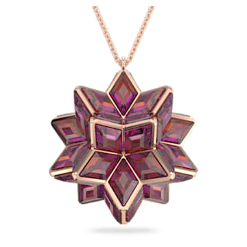 Curiosa pendant, Geometric cut, Pink, Rose gold-tone plated
