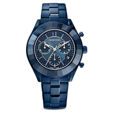 Octea Lux Sport watch, Swiss Made, Metal bracelet, Blue, Blue finish