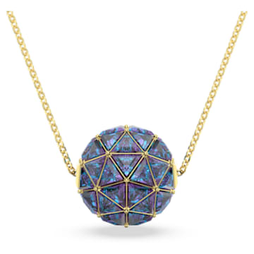 Curiosa pendant, Triangle cut, Blue, Gold-tone plated