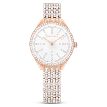 Attract watch, Swiss Made, Full pave, Metal 팔찌, Rose gold tone, Rose gold-tone finish