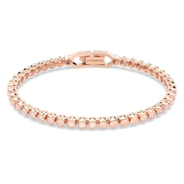 Emily bracelet, Round cut, Pink, Rose gold-tone plated