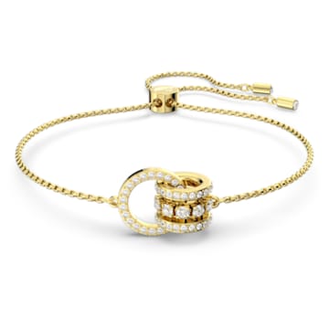Further bracelet, Interlocking loop, White, Gold-tone plated