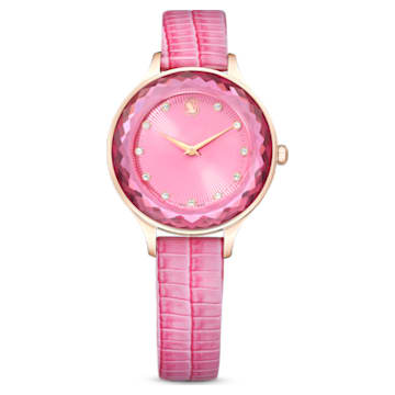 Octea Nova watch, Swiss Made, Leather strap, Pink, Rose gold-tone finish