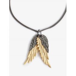 Rock Feather Pendant Necklace