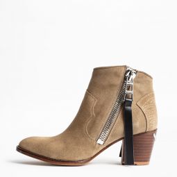Molly Suede Zip Ankle Boots