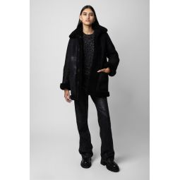 Magdas Shearling Coat Leather