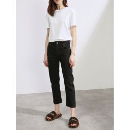 Crop organic-cotton straight leg jeans