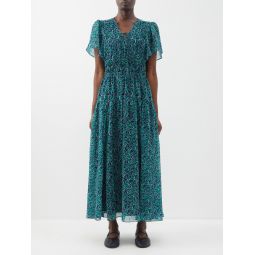 Eleanore squiggle-print georgette dress