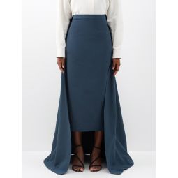 Prunella detachable-layer cotton-blend midi skirt