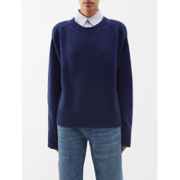 Back-slit cashmere sweater