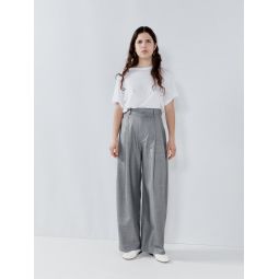 Wide-leg wool and silk-blend trousers