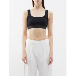 S-Wave ribbed-jersey cropped top
