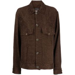 SONG FOR THE MUTE Men Paisley Rayon Worker Jacket
