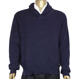 Polo Ralph Lauren Mens Navy Blue Cotton Shawl-Collar Sweater