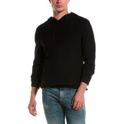 Karl Lagerfeld Rib Knit Silk-Blend Sweater Hoodie
