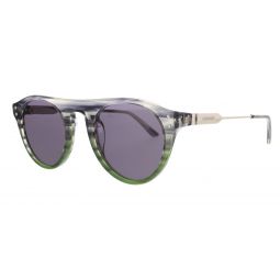 Calvin Klein Smoke/Green Horn Gradient Round CK20701S 41888 Sunglasses