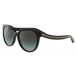 Coach Woman Sunglasses Black Frame, Light Grey Black Gradient Lenses, 55MM
