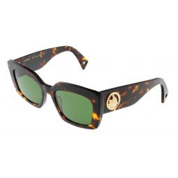 Lanvin LNV615S 234 Full Rim Dark Havana Modified Rectangle Sunglasses