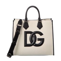 Dolce & Gabbana Dg Logo Canvas & Leather Tote