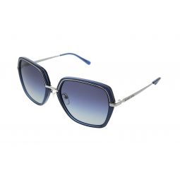Michael Kors 0MK1075 11534L Naples Silver Blue Square Sunglasses