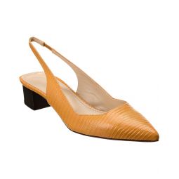 Theory City Lizard-Embossed Leather Slingback Pump