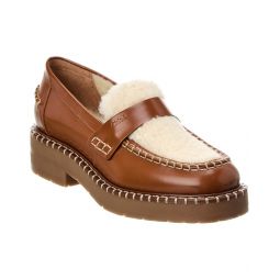 Chloe Noua Leather & Shearling Loafer