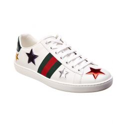 Gucci Ace Star Embroidered Leather Sneaker