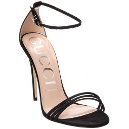 Gucci Gg Ankle Strap Suede Sandal