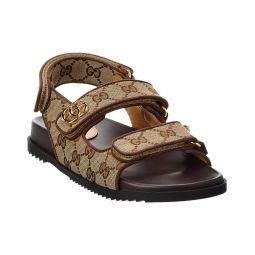 Gucci Gg Canvas & Leather Sandal