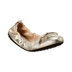 Tod'S Gommino Metallic Leather Ballerina Flat