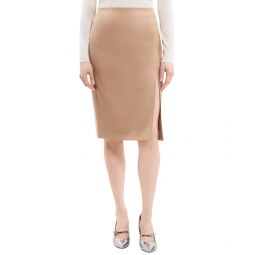 Theory High Waist Side Slit Wool Skirt