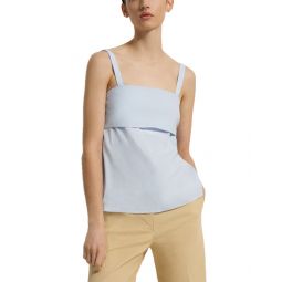 Theory Tie-Back Linen-Blend Top