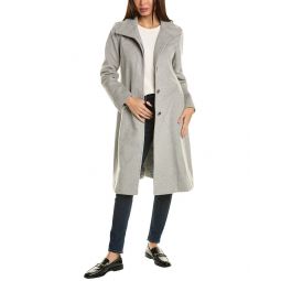 Cole Haan Button Front Wool-Blend Coat