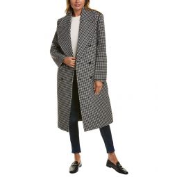 Michael Kors Collection Dogtooth Melton Wool Coat