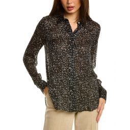 Theory Classic Straight Silk-Blend Blouse