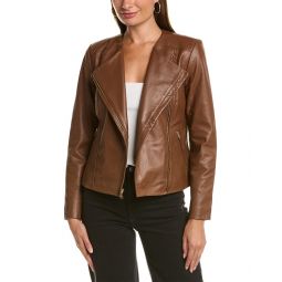 Cole Haan Asymmetrical Leather Jacket