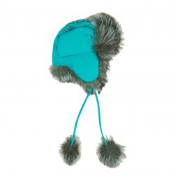 FENDI Blue Aviator Winter Fox Fur Hat