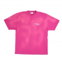 Balenciaga Dark Fuchsia/Wht/Blu Oversize T-Shirt