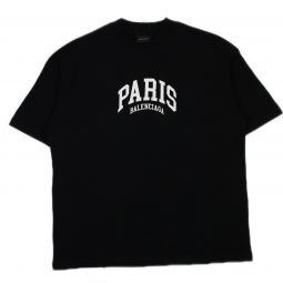 Balenciaga Black PARIS Print T-SHIRT