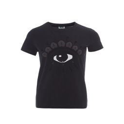 Kenzo Black Printed Cotton Eye Womens T-Shirt