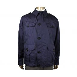 Burberry London Mens Dark Blue Polyester / Silk Jacket With Detachable Vest (Size: 54)