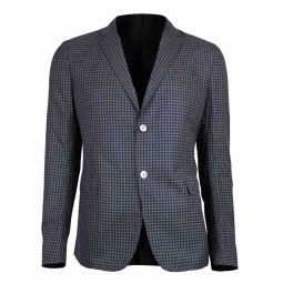 Gucci Mens Formal Midnight Blue / Grey Wool Jacket 2 Buttons