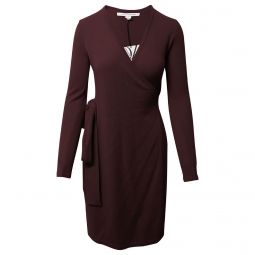 Diane Von Furstenberg DVF Womens Linda Brown Wool Cashmere Wrap Sweater Dress