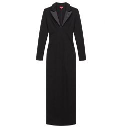 STAUD Womens Black Tuxedo Style Humboldt Maxi Dress Gown