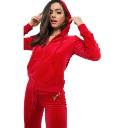 Juicy Couture Haute Red Traditional Logo Track Velour Robertson Jacket XS