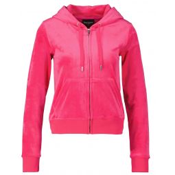 Juicy Couture Women Robertson Couture Pink Velour Hoodie Jacket M