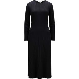 Vince Womens Solid Black Ribbed Knit Sweater Dress